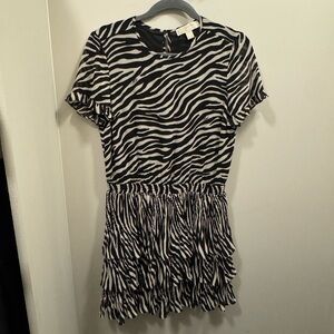 MICHAEL Michael Kors Black and White Zebra Dress